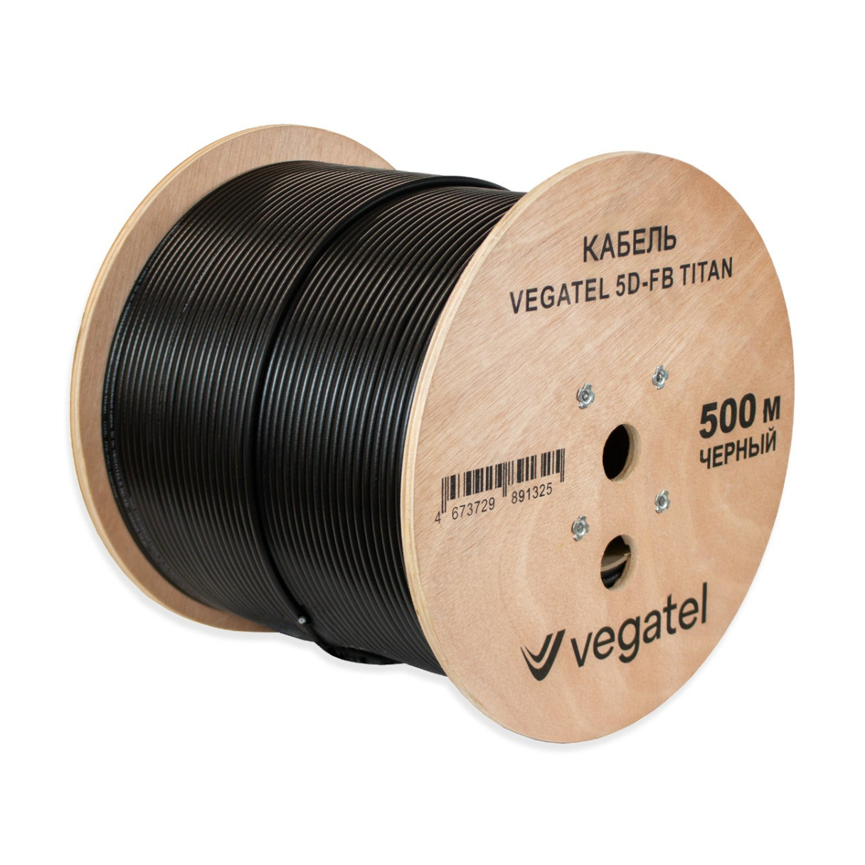 Кабель коаксиальный VEGATEL 5D-FB (Titan, черный) бухта 500м