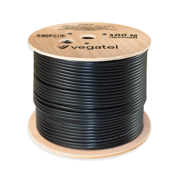Кабель VEGATEL RG-213 Cu (ГОСТ, PVC, черный)