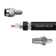 Кабельная сборка VEGATEL RG-58 A/U (ГОСТ, PVC, черный) (SMA-male - SMA-female)